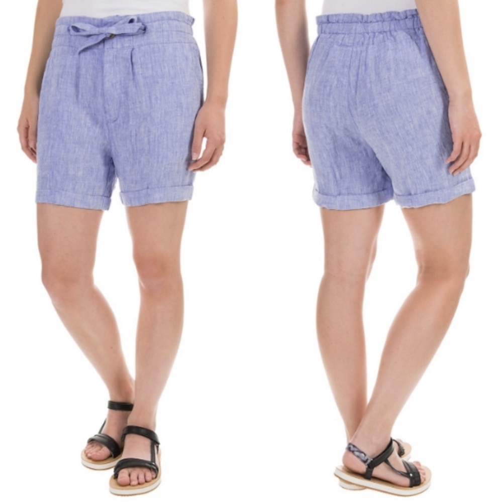 St. Tropez West Linen Paperbag waist shorts sz: XL